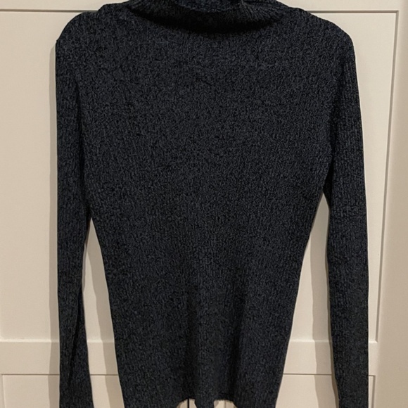 Athleta Size Medium Mock Neck Blue-Black Sweater - Picture 5 of 5